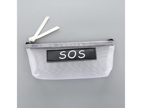 Estojo Transparente Com Zíper Em Malha Transparente Sos Inf
