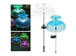 CONJUNTO DE 6 LUMINÁRIAS SOLARES AQUAFORGE com 8 LEDs para jardim