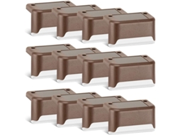 Luzes De Escada Solares Bronze Impermeáveis, 12 Unidades, Luz Led Branca Quente