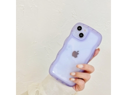 Capa Transparente Para Iphone 17 Air, Roxa, Com Design De Ondas Grandes, Simples E Macia, À Prova De Choque (2 Unidades).