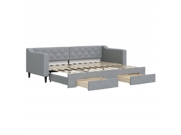 Sofá cama MAISON EXCLUSIVE 80x200 cm com gavetão e gavetas tecido cinzento claro