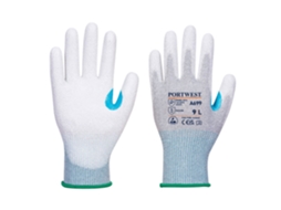 Luva Mr13 Esd Palm Pu - Pacote De 12 Cinza E Branco / S