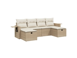 Garden Sofa Set, Garden Sofa Sets Vidaxl Bege Rattan / Vime (n/a)