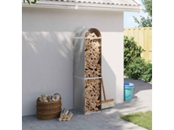 Vidaxl Suporte De Lenha 40x45x170 Cm Aço Galvanizado Cinza-claro
