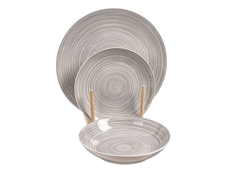 Louça de Porcelana CAISON Sakura (Cinzento - Porcelana - 12 Peças)