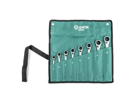 Conjunto de 8 chaves de boca Sata Double Ratchet Open End