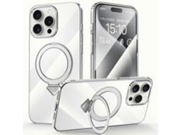 Capa Sulada Para Iphone 15 Pro Max Compatível Com Magsafe Kickstand Transparente Para Pc