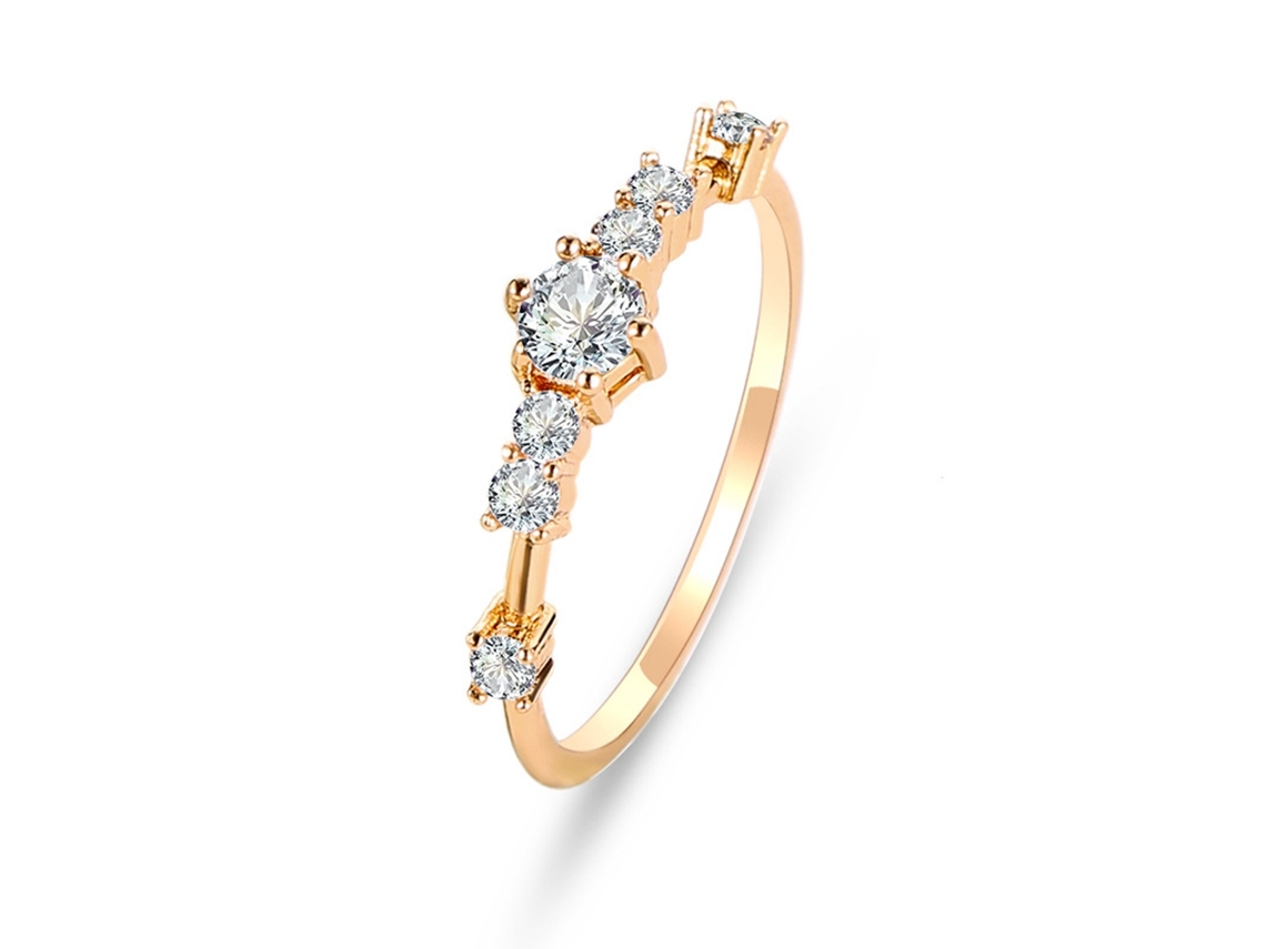 Anel De Dedo Feminino Simples Estilo Ocidental Dourado 10