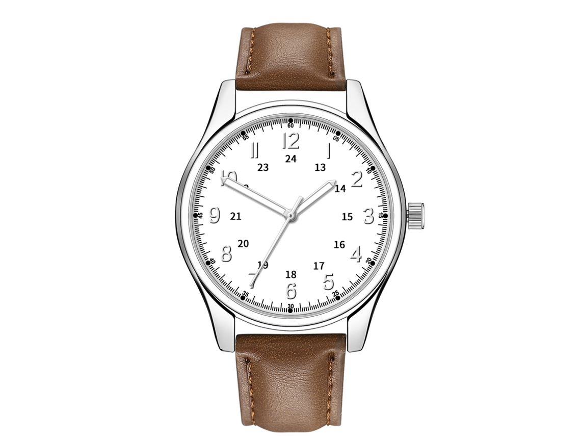 Relógio de Pulso Masculino de Couro Pu com Movimento de Quartzo Estilo Casual (6)