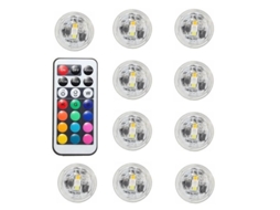 Lâmpada Led Submersível Vermelha Rgbw Rgbww Ip68 com Controle Remoto 13 Cores Submersível para Banheiro