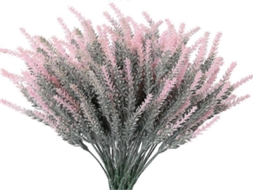 Lavanda artificial - 12 flores - Branca, Rosa, de plástico - Para interiores e residências | Lurelia