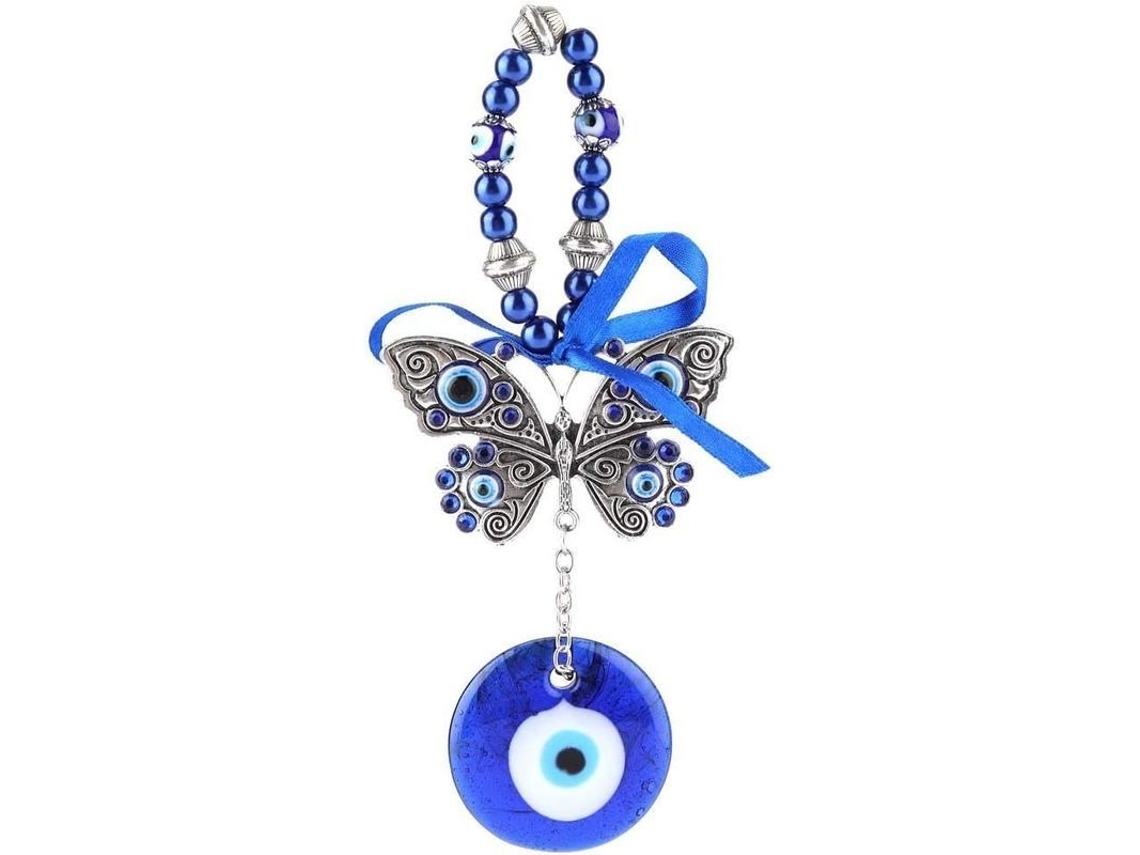 Pingente de vidro azul, amuleto de proteção contra o mau-olhado, decoração de parede para casa.