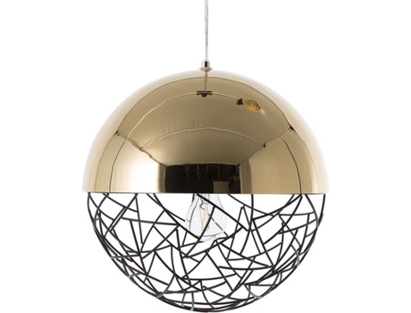 Candeeiro de teto metálico dourado e preto PADMA