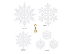 Laxiscreed Conjunto De 36 Flocos De Neve De Plástico Para Decoração De Natal Com Fita De Enfeite