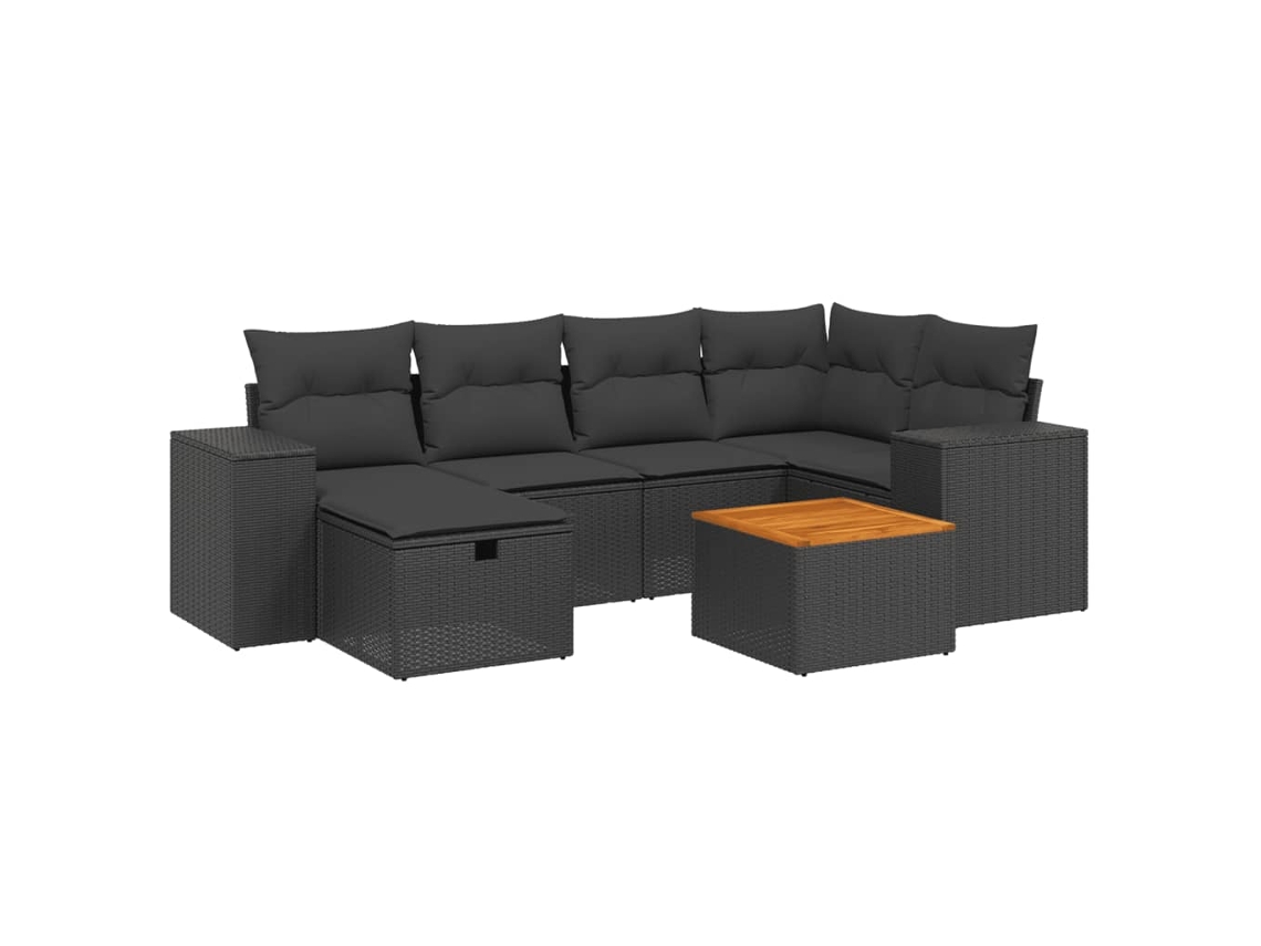 Garden Sofa Set, Garden Sofa Sets Vidaxl Preto Rattan / Vime (n/a)
