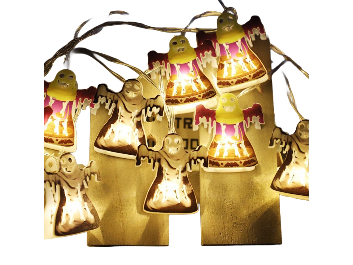 Laxiscreed Luzes Decorativas De Halloween Com Caveiras E Abóboras, 3m, 20 Leds E Funcionalidade Com Baterias