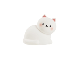 Luminária Noturna De Silicone Em Formato Gatinho Branco, Sensível Ao Toque E Recarregável Via Usb, Perfeita Para Mesa De Cabeceira, Escrivaninha
