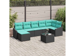 Vidaxl Conjunto De Sofás 8 Unid. Preto Vime Pe