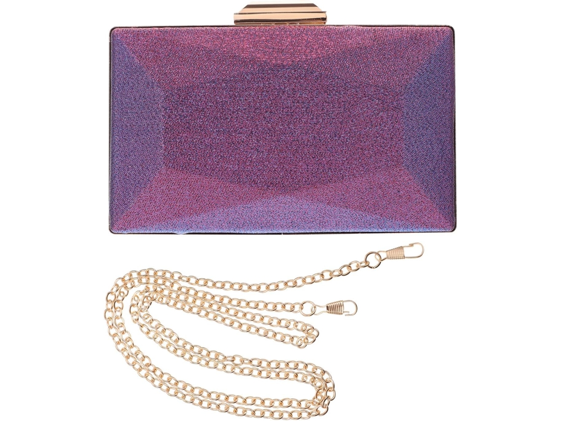 Bolsa De Mão Feminina Ciieeo De Grande Capacidade Para Eventos Noturnos, Em Seda E Poliéster Roxos, Com Corrente, Portátil.