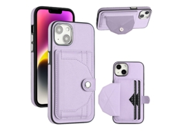Capa Mobile Phone Cases Shockproof With Card para iPhone 13 Pele Castanho