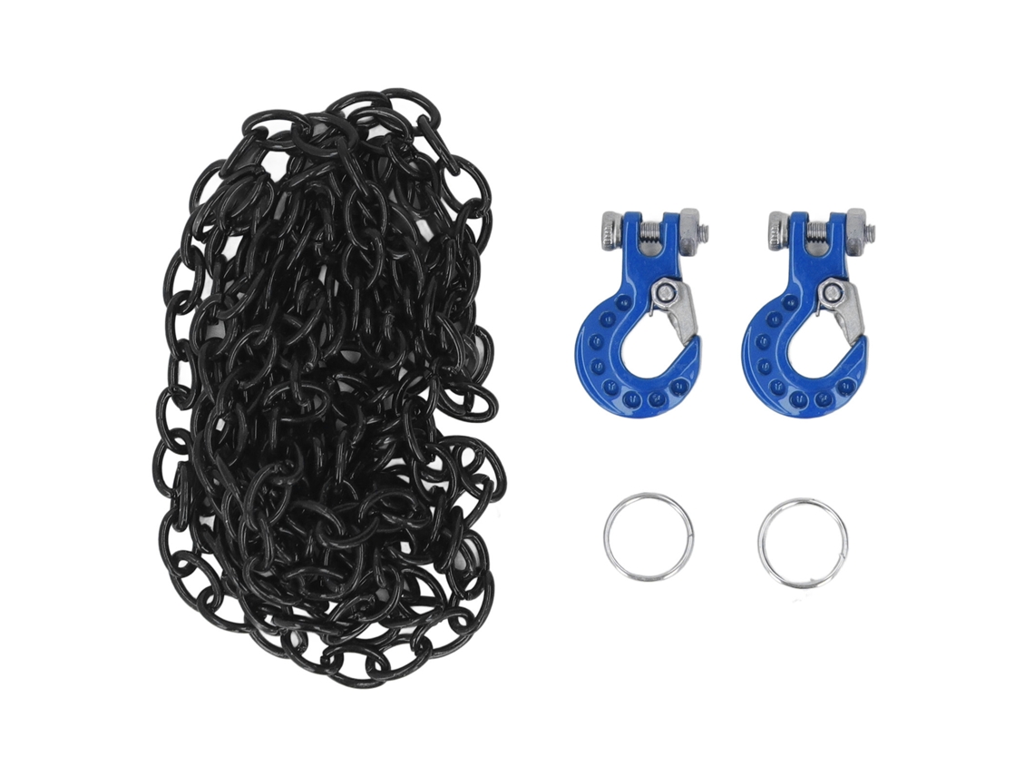 Conjunto Gancho De Reboque E Cadeia Para Carro Rc Decoração Acessório Aprimorado Compatível Com Scx10 D90 1/10 Crawler Azul