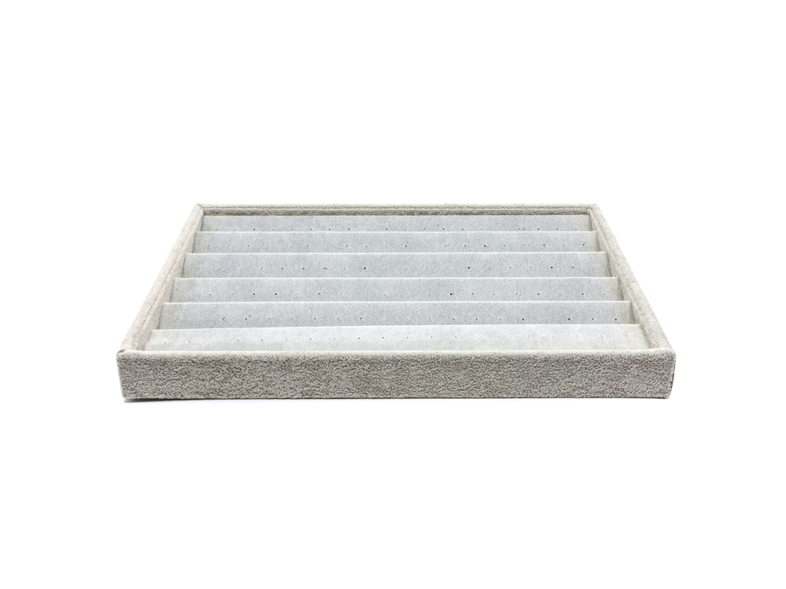Caixa De Jóias Enchimento De Material Macio 35 X 24 X 3cm Veludo Cinza
