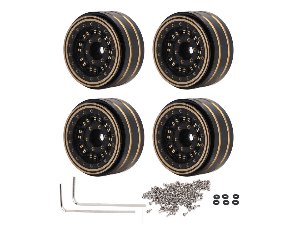 4pcs Aros De Roda Beadlock De Latão 1.2 Polegadas Para Carros Rc Crawler Traxxas 1/18 Acessoários De Upgrade