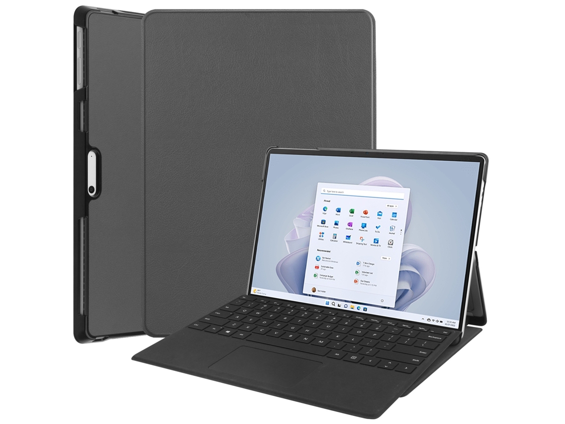 Elysve Capa Com Teclado Bluetooth Para Tablet Microsoft Surface Pro11/10/9, Cinzento