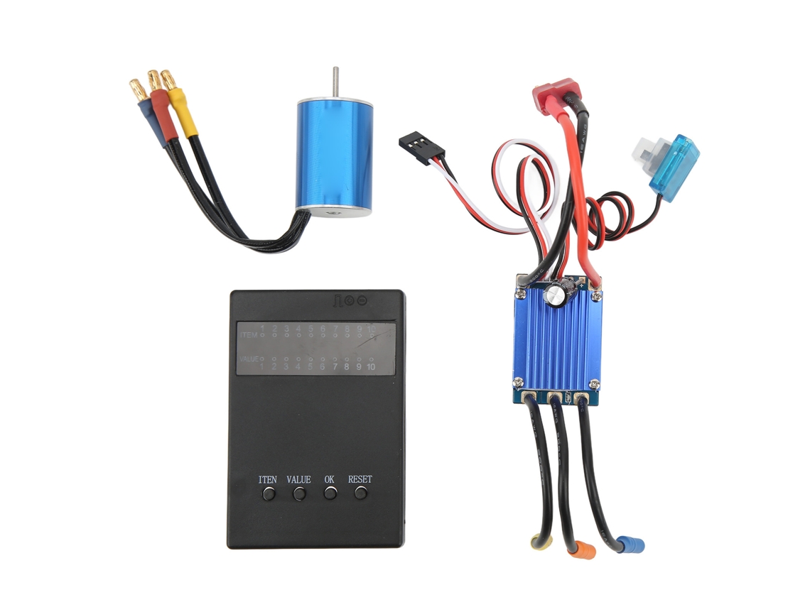 Mali kit Motor Brushless 2435 4500kv com Esc 25a Programável para Carros Rc 1/16 1/18