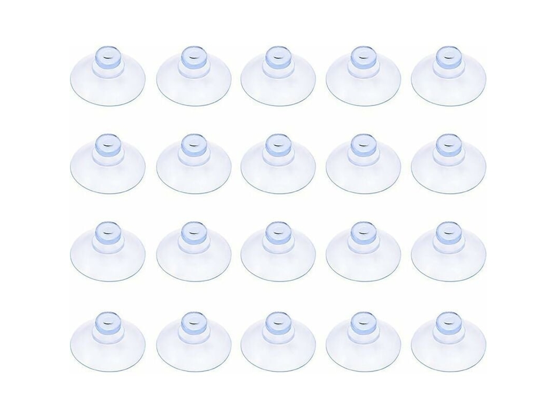 Ventosas 20 Peças, 20 Mm, Plástico, Transparente Elysve
