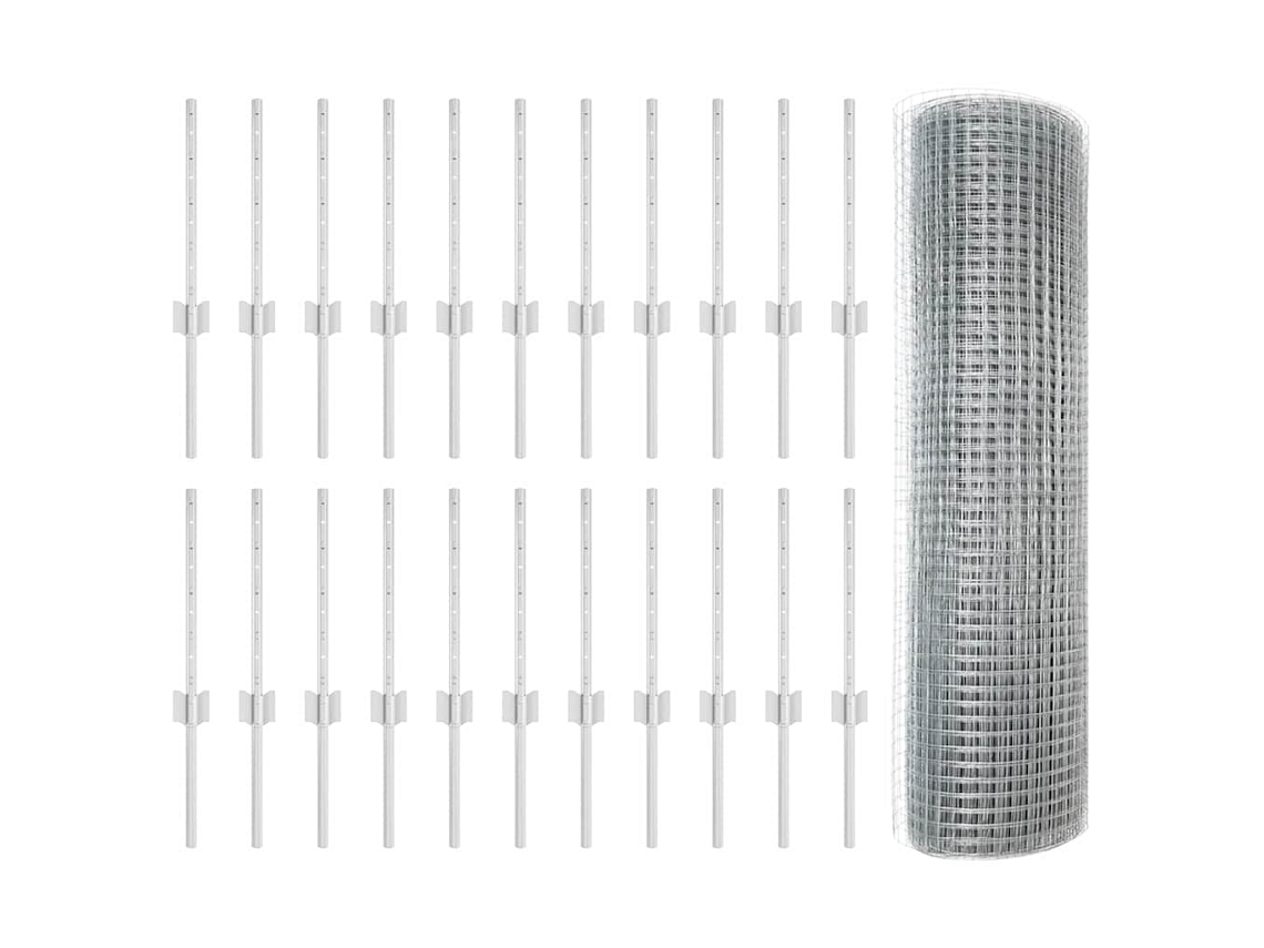 Vidaxl Cerca De Arame Soldado Com Postes 50 X 0,4 M Aço Galvanizado