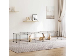 Vidaxl Gaiola P/ Animais De 28 Painéis C/ Porta 210x70x35 Cm Aço Preto