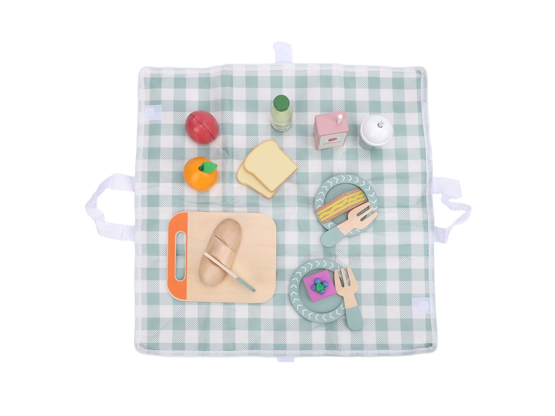 Walshlxq conjunto de Brinquedos de Piquenique Infantil em Madeira Simulador Educativo para Desenvolver Habilidades Motoras Finais