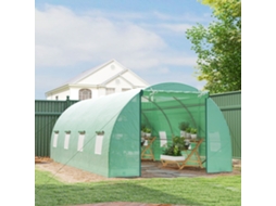 Estufa De Jardim Túnel Em Metal Verde