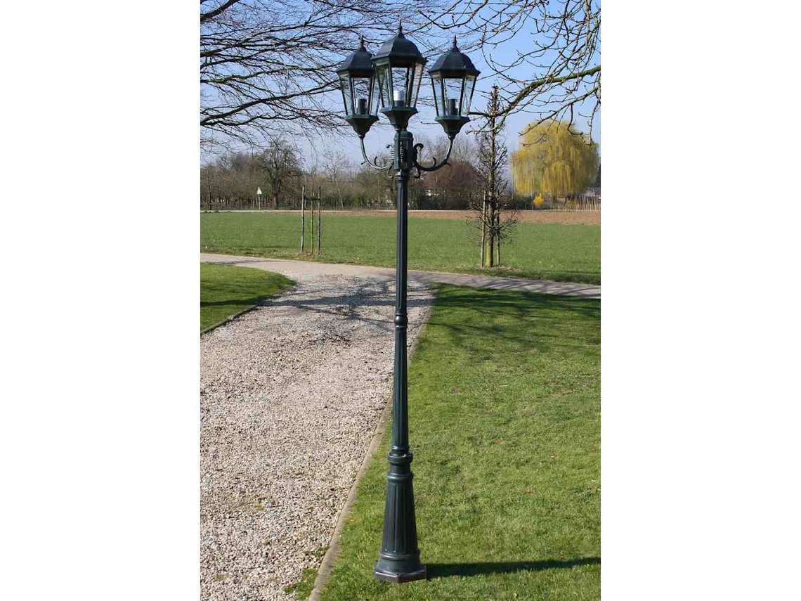 Brighton Candeeiro De Pé P/ Jardim 3 Braços / 230 Cm Verde Escuro/preto