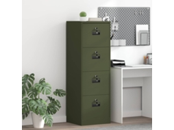 Vidaxl Armário De Arquivo Com Gaveta Verde Oliva 45,5 X 42 X 139 Cm