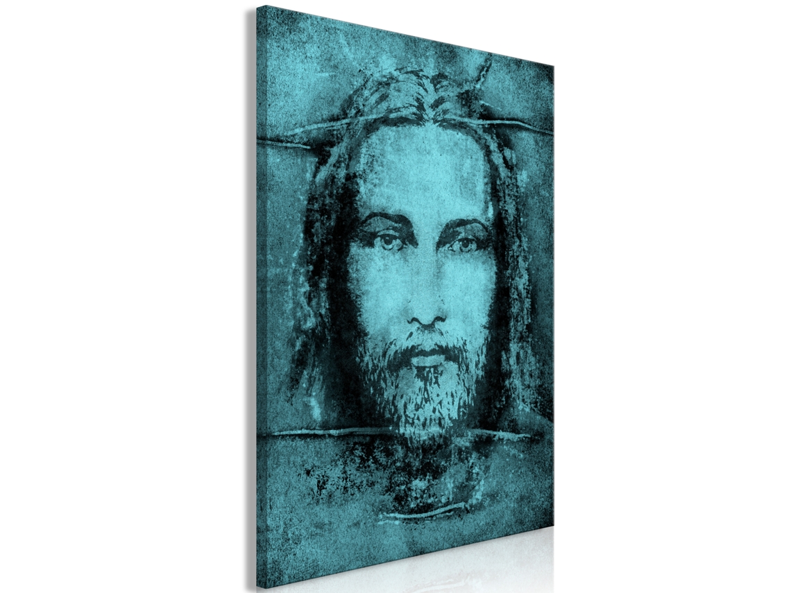 Quadro ARTGEIST Shroud of Turin in Turqoise (1 Part) Vertical (40x60)