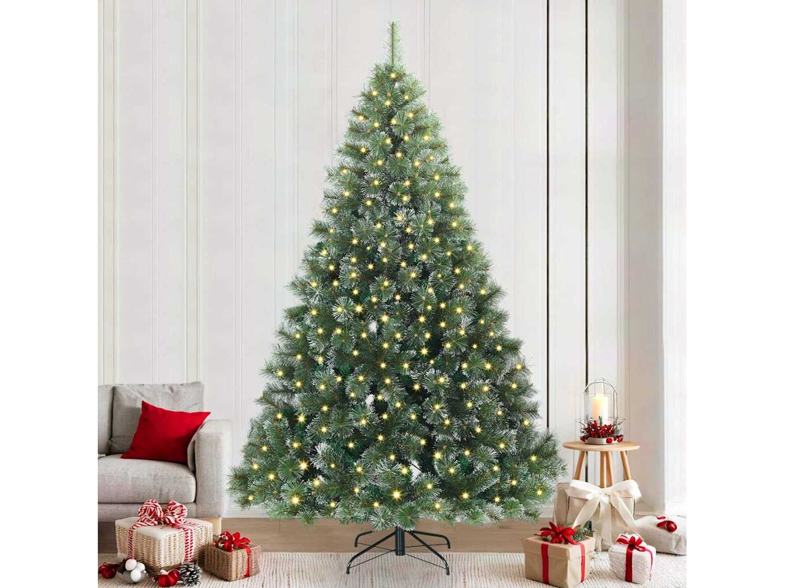 Vidaxl Árvore De Natal Artificial Com 300 Leds Verde 240 Cm Pe E Pvc
