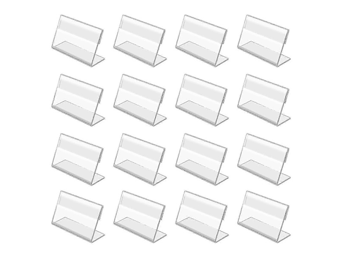 Conjunto de 50 Mini Porta, Cartões de Acrílico para Sinalização, Ideais para Escritórios, Supermercados e Hotéis BRILVIBERA