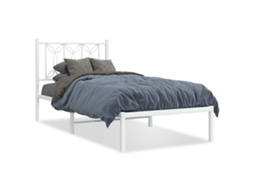 Estrutura de Cama com Cabeceira Metal Branco MAISON EXCLUSIVE 90x190 cm