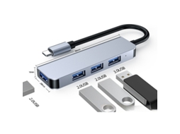 Lurelia Hub Usb Byl-1901u 5 Em 1, 3.0 Dc 5v/1a, Cabo 13,5 Cm