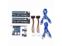 Placa De Extensão Pci-e Para Dual Port Pci-e Adaptador Riser Express Usb3.0 Para Mineração