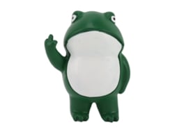 Estatueta de Sapo Rebelde com Dedo Médio em Resina, Decorativa para Casa e Escritório