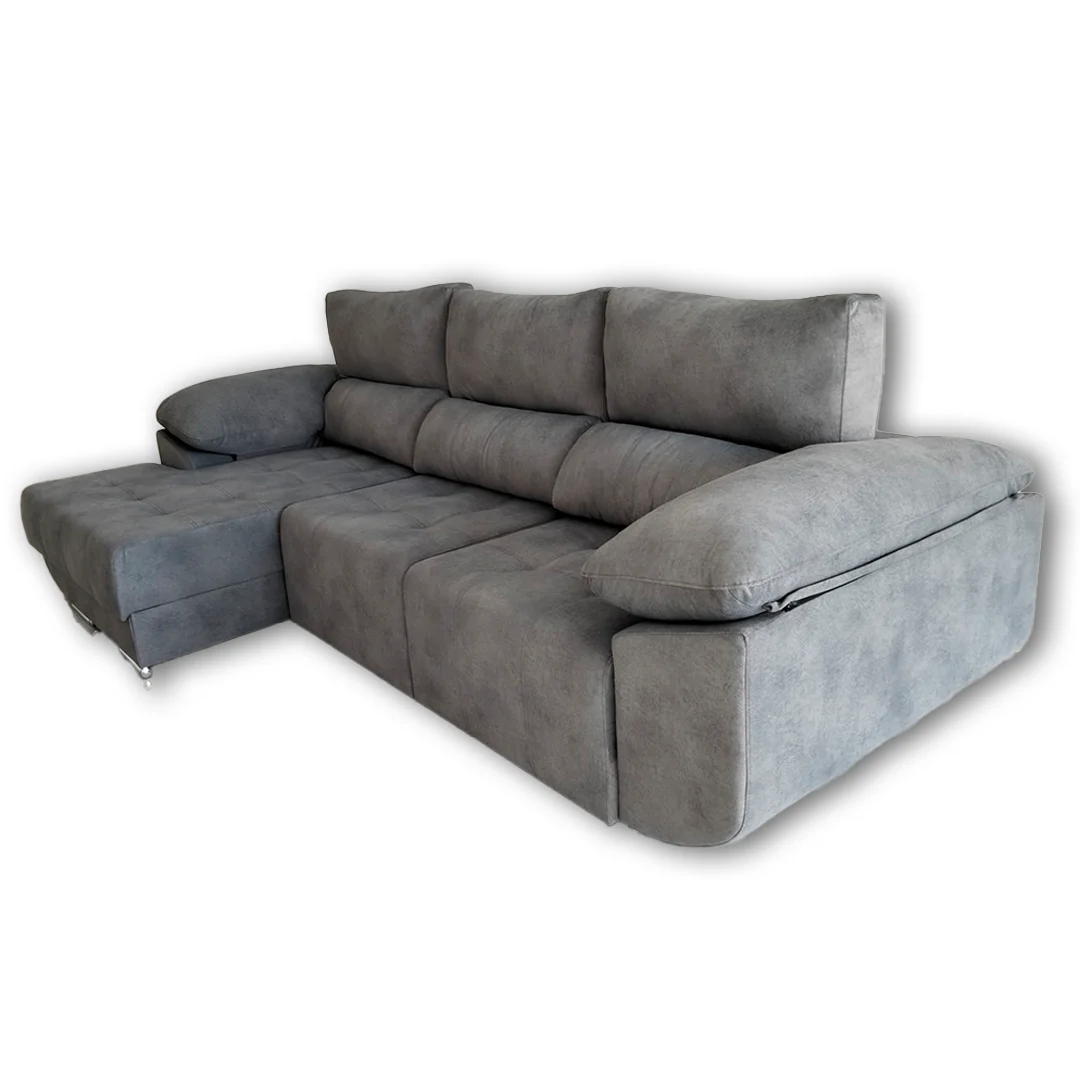 Sofá Chaise Longue Pólux - Esquerdo - Cinza (290x160 cm)