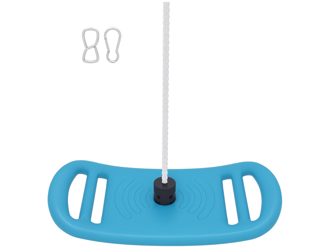 Balanço Infantil Para Uso Interno E Externo Com Corda Ajustável, Mosquetão, Carga Máxima De 70 Kg, Azul.