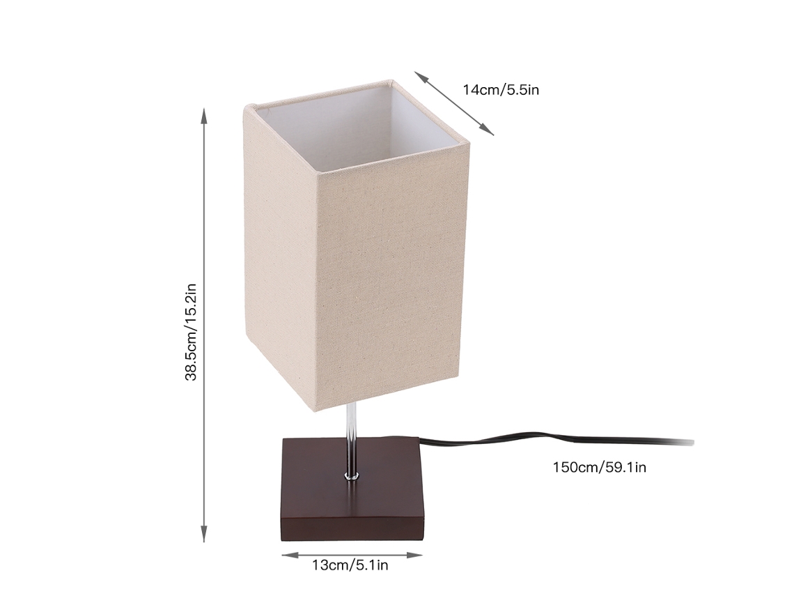 2026 lâmpada de Mesa Minimalista de Madeira Sólida Quadrada para Quarto Sala Escola Cafeteria Estante Móvel de Maquiagem Tomshine Vde