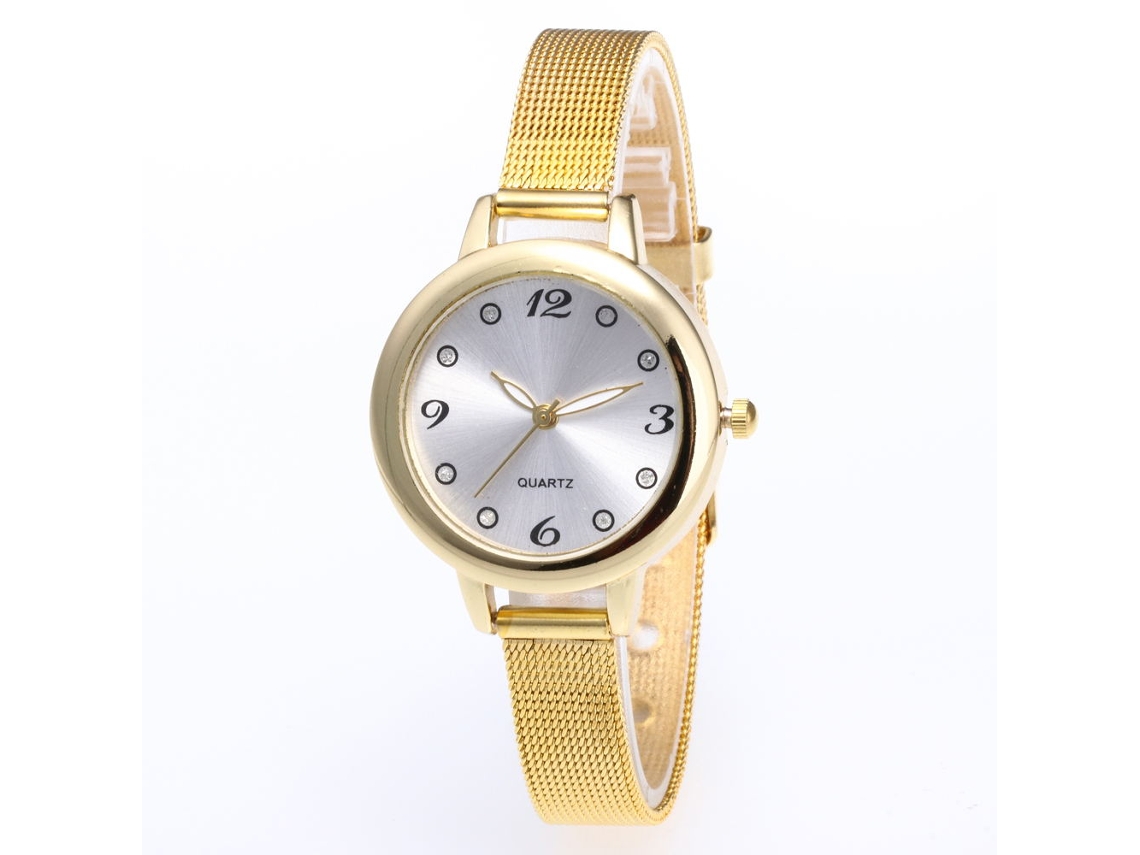 Reloj De Pulsera De Cuarzo Zhoulianfa Unisex Con Correa De Malla Dial Redondo Blanco