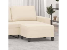 Vidaxl Apoio De Pés 70x55x41 Cm Tecido De Microfibra Bege