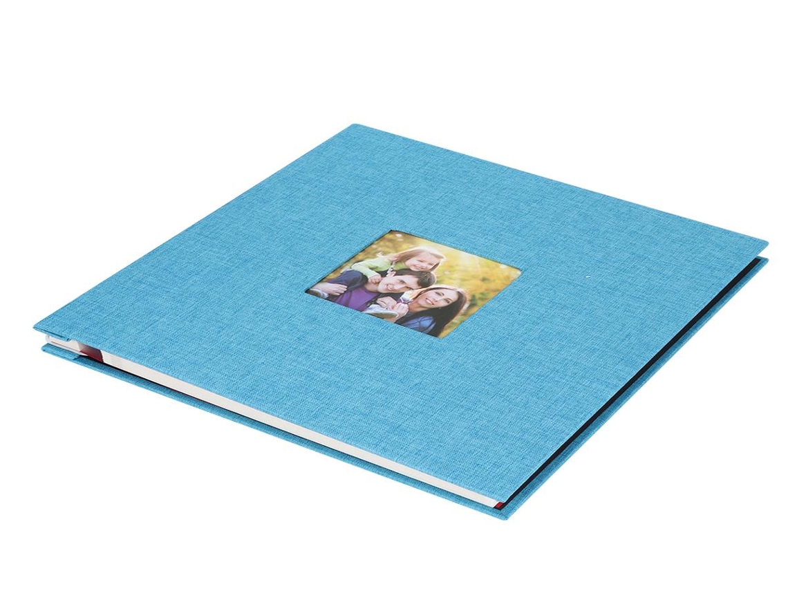 Lurelia Álbum De Fotos Autoadesivo, 27x28cm, Capa De Linho, Autoadesivo, Diy, Cor Azul