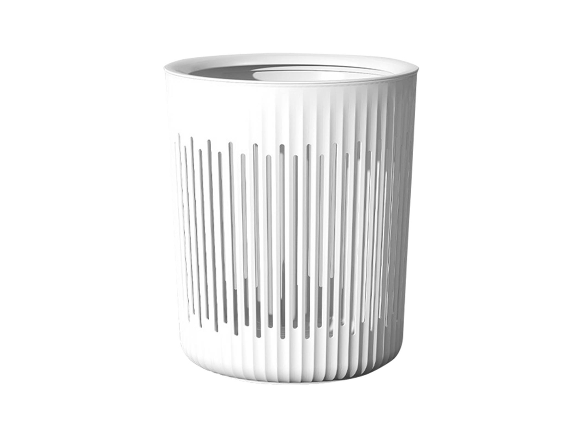 Baok-lixeira vazada de alta capacidade com anel de pressão para sala, quarto, cozinha, mesa cor branca
